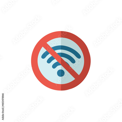 No Wi-Fi signal icon wireless internet connection unavailable blocked access symbol