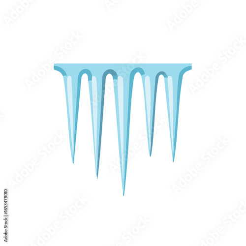 Blue icicles illustration. Winter, snow, and cold season design elements