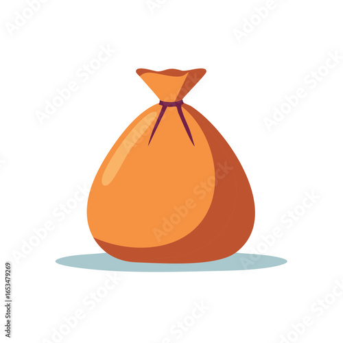 Cartoon Style Full Bag Symbolizing Wealth Abundance Prosperity