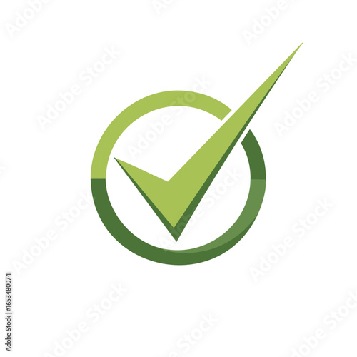 Green Check Mark in Circle Symbolizes Approval Acceptance Verification Validation Choice Tick Sign Icon