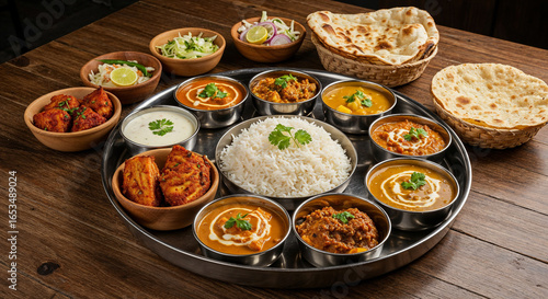 vibrant North Indian Thali