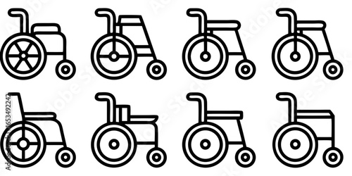 Assorted Wheelchair and Mobility Aid Icons medical health