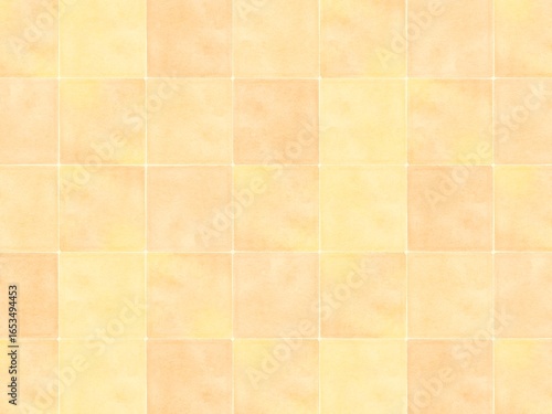 水彩で描いた秋に似合いそうな淡いオレンジ色のタイル風背景イラスト