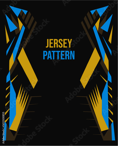 Abstract Modern Jersey Design with Black, Blue, and Yellow Accents