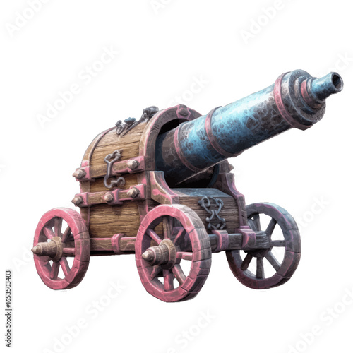 old cannon isolated on white
