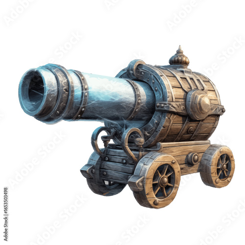 old cannon isolated on white