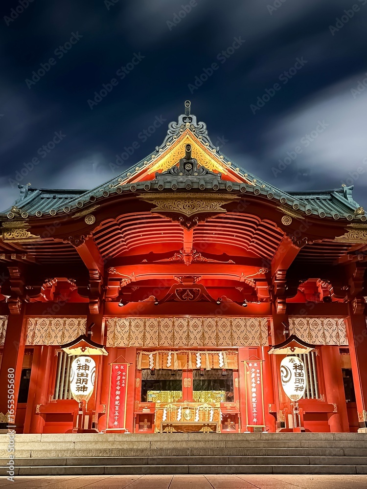 Tokyo, sightseeing, Kanda Myojin Shrine, night, lanterns, lights / 東京、観光、神田明神、夜、提灯、ともしび Tokyo, sightseeing, Kanda Myojin Shrine, night, lanterns, lights / 東京、観光、神田明神、夜、提灯、ともしび
