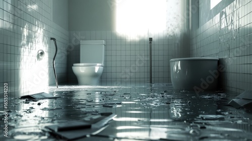 A bathroom with a toilet and a bathtub