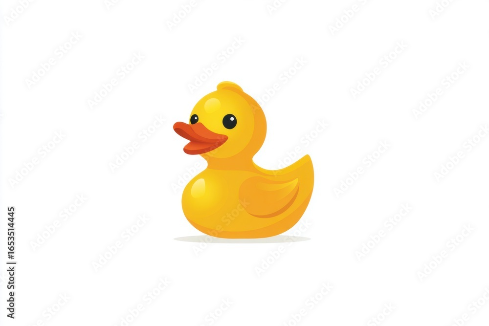 Fototapeta premium Simple Floating Rubber Duck in Pure White Space