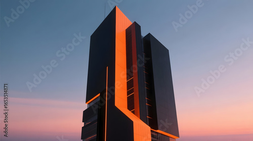 skyscrapers in the sunset