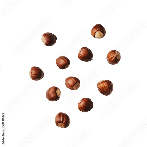 Wallpaper Mural Scattered whole brown hazelnuts against black image Torontodigital.ca