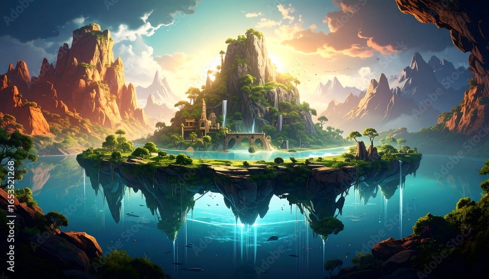 Fototapeta premium Floating island paradise (10)