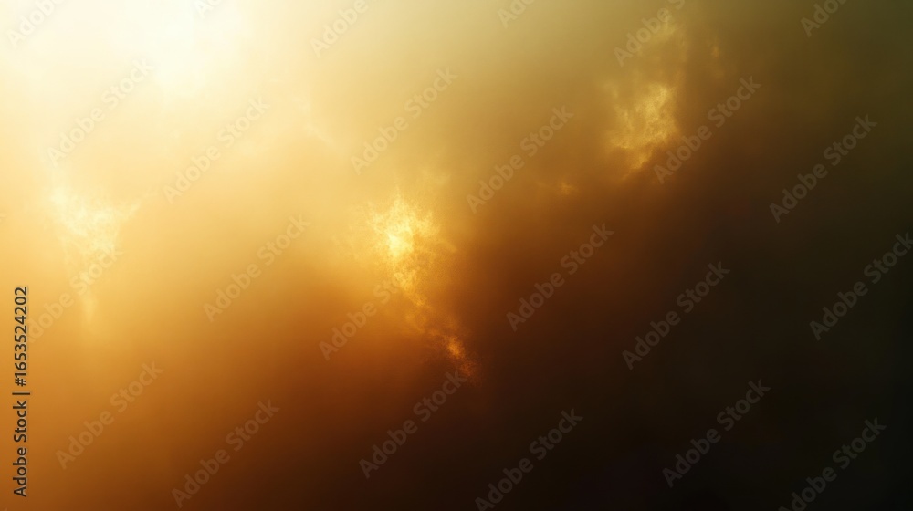 Fototapeta premium Abstract cloud formation with warm golden light illuminating soft textures and dark shadow contrasts creating a moody and ethereal atmosphere
