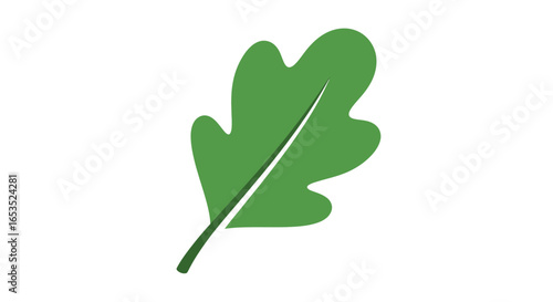 Simple Green Oak Leaf Illustration for Environmental Awareness and Sustainable Initiatives. Ideal for ecology projects, nature conservation, and eco-friendly branding.