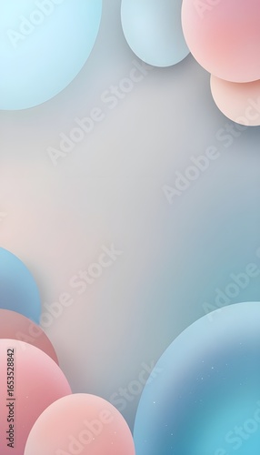 vertical background featuring soft pastel gradients and overlapping organic shapes, leaving clear negative space at the top for mobile app headers or quotes.