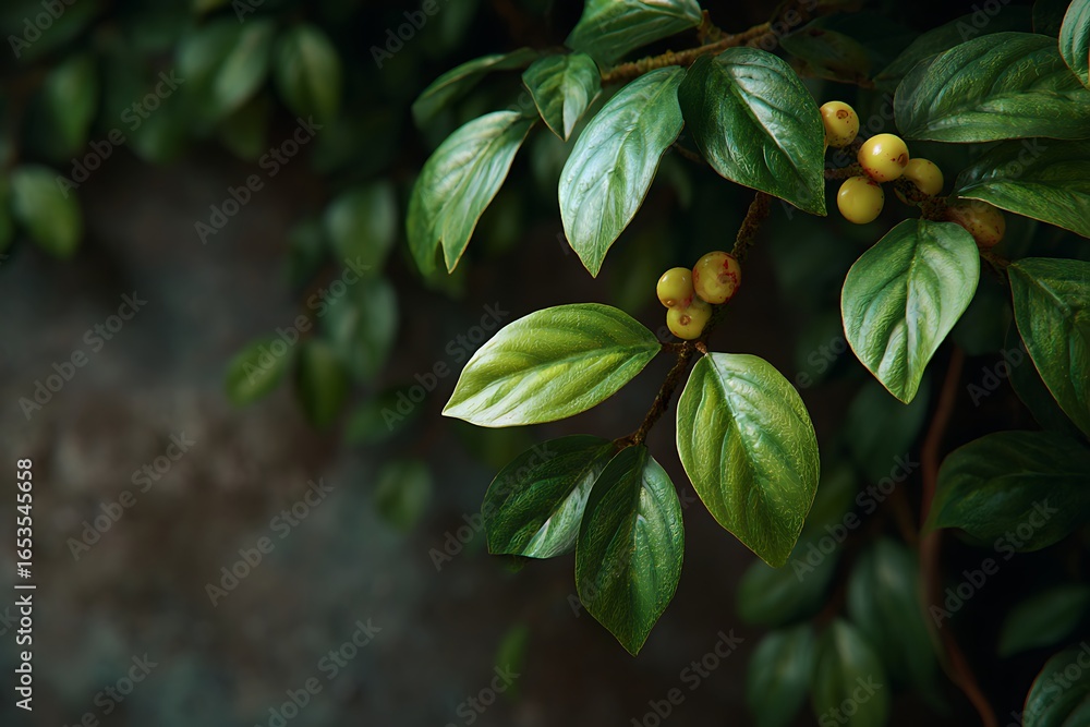 Obraz premium Green leaves on a branch