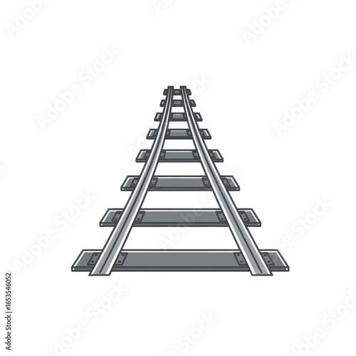 A pair of parallel train tracks converging in the distance.