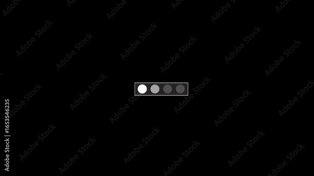 Loading icon animation on black transparent 4 dots blinking loading. Animated Waiting process. Website loader Colorful loading progress icon animation on black background.