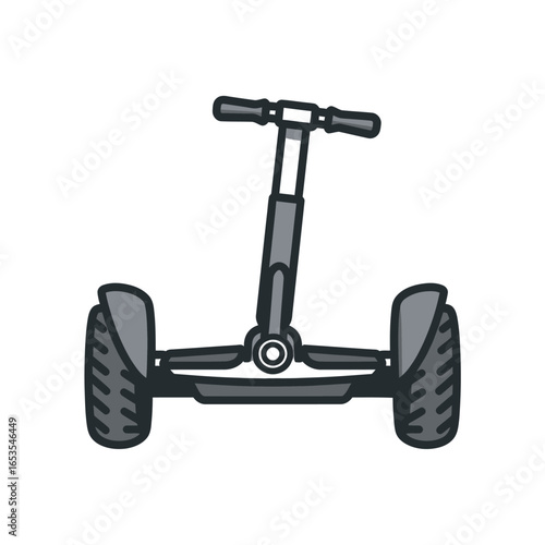 Front view of a hoverboard or Segway-like personal electric transport device.