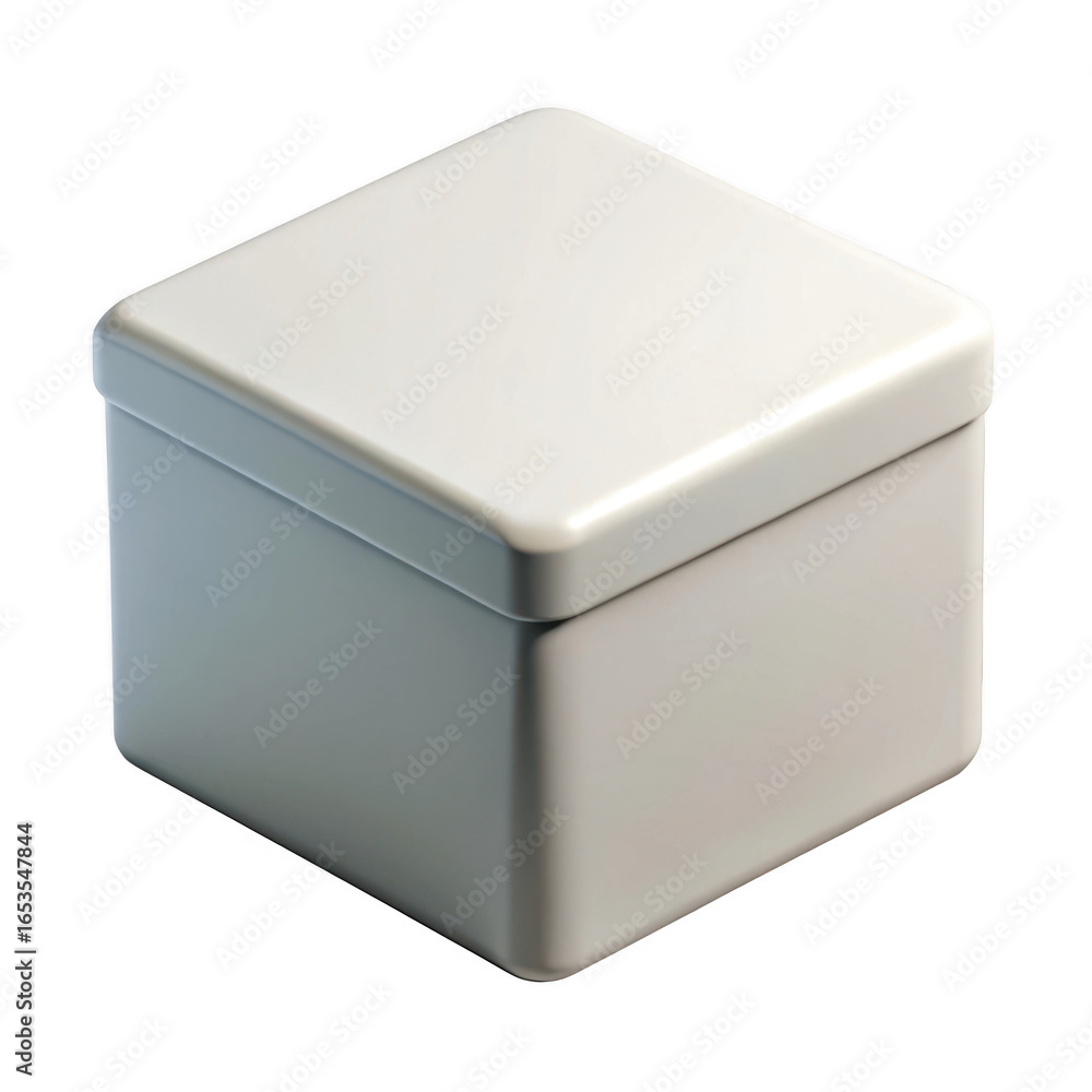 Fototapeta premium 3d white square box isolated on transparent background