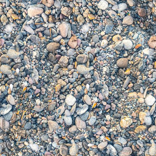 Tiled beach rocks and pebbles texture
