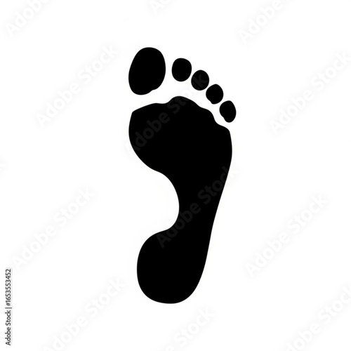 Black footprint isolated on white background