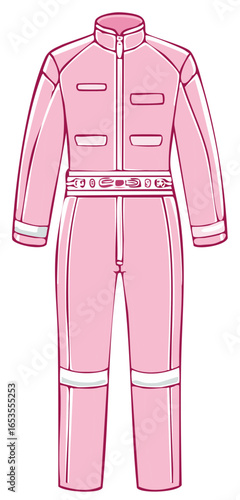 Pink flight suit uniform illustration for a futuristic pilot or space explorer