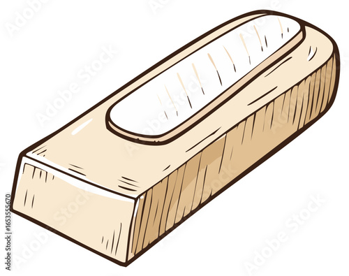 Hand drawn cartoon style nail buffer block illustration for manicure pedicure beauty care