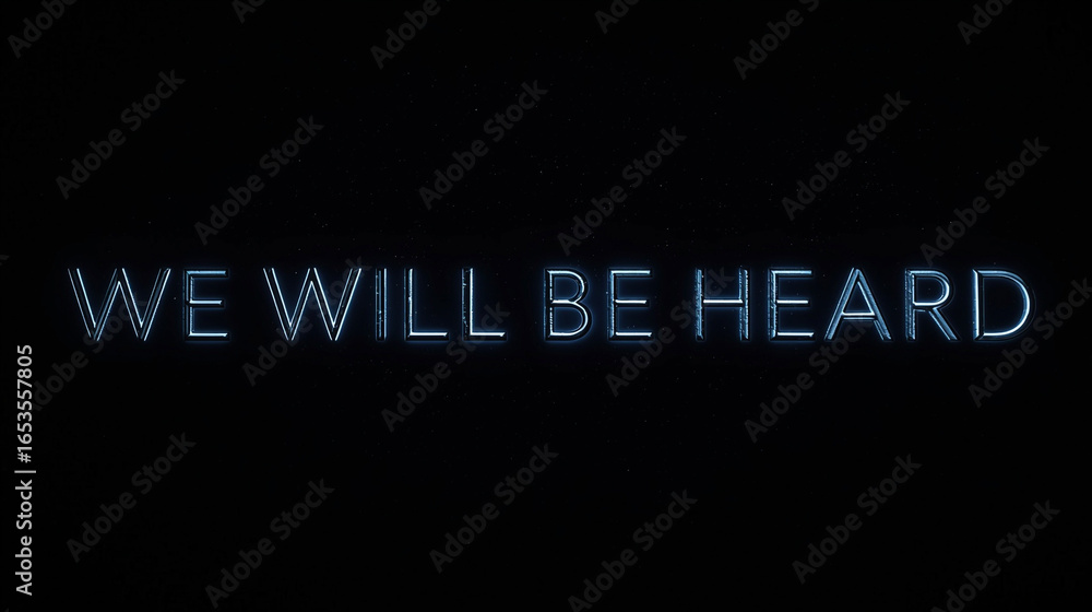 Obraz premium “We Will Be Heard” Awareness Message Poster