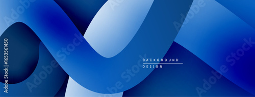 Abstract blue layers create dynamic background. Smooth shapes overlap, forming modern design. Gradient shades add depth, visual interest.