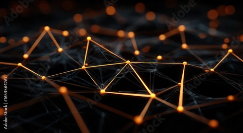 Wallpaper Mural Abstract network of interconnected points and lines.  A complex system Torontodigital.ca