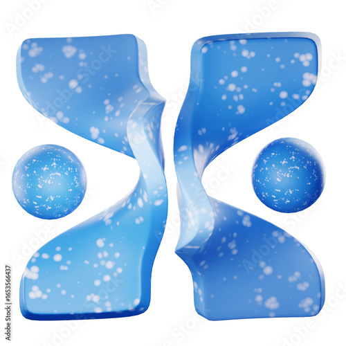 3D Render A symmetrical ice-blue icon with snowflakes, suggesting frost, winter, or cold technology branding; suitable for tech, science, or climate campaigns.