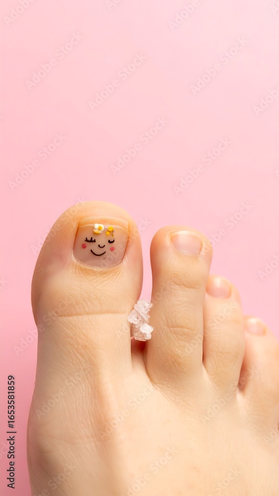 Naklejka premium Close-up of decorated toenail