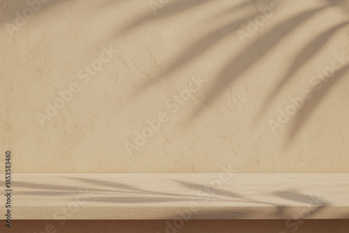 Wallpaper Mural Elegant contemporary natural light shadow on wall and table top for organic beauty cosmetic and skin care product display background Torontodigital.ca