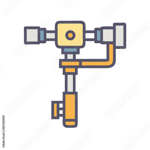 Vector art of a modern electronic gimbal stabilizer for smooth camera movement and professional video production