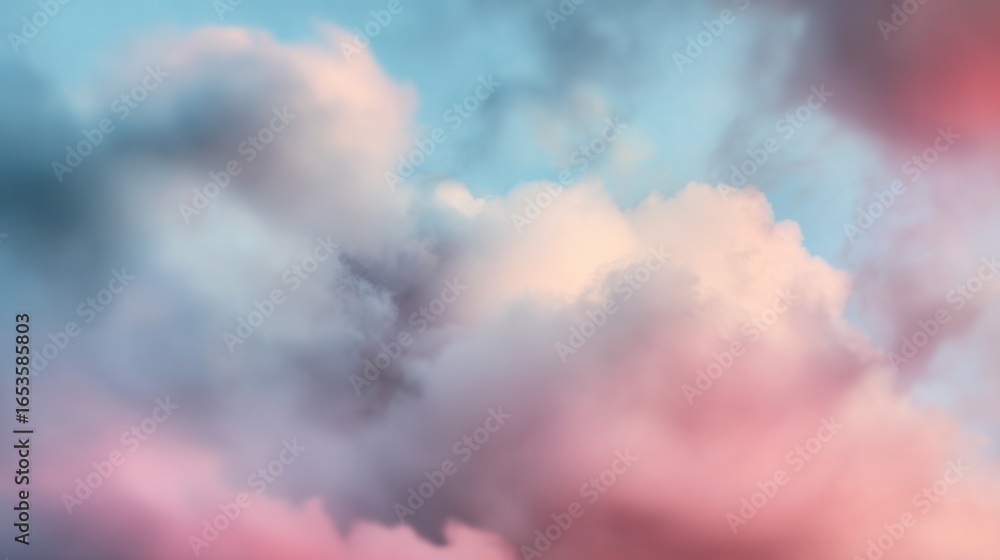 Fototapeta premium Soft pastel clouds with a dreamy ethereal atmosphere
