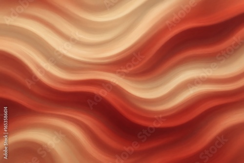 Abstract Swirling Waves of Red and Beige with Smooth Blended Texture flowing