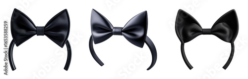 Elegant black bow headbands in various styles