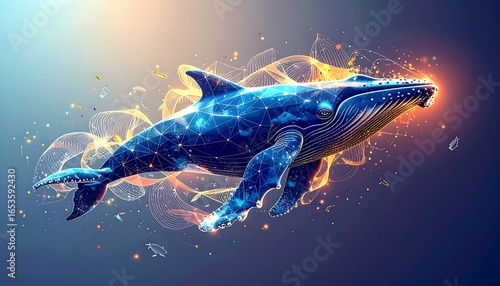 Digital Whale in Abstract Design