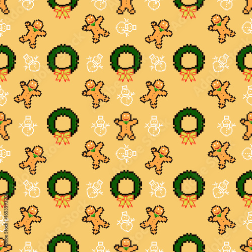  Traditional Ukrainian cross-stitch Detailed vector Illustration for textile printing design, on pixels Christmas theme.
