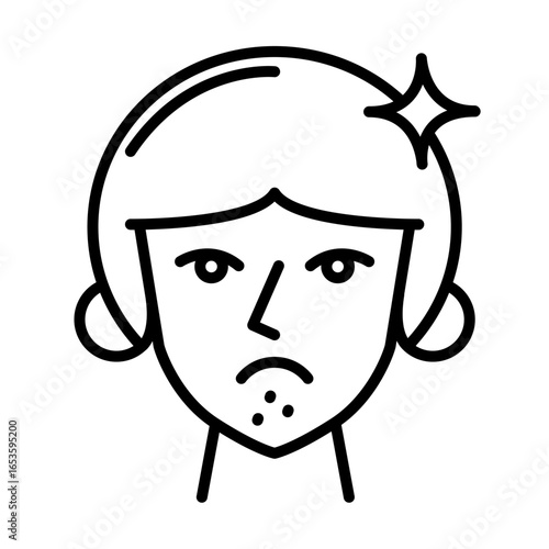 chin acne face Skin Care Beauty Make Up Cosmetic Line Art Icon