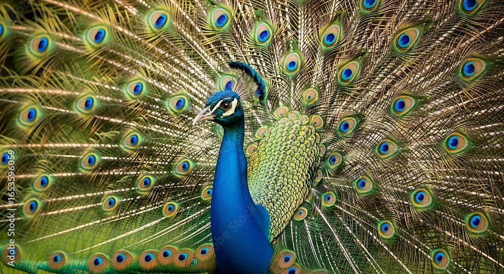 Fototapeta premium Peacock with Splendid Feathers