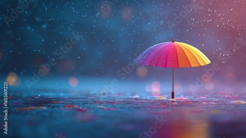 Wallpaper Mural Rainbow umbrella in rain Torontodigital.ca