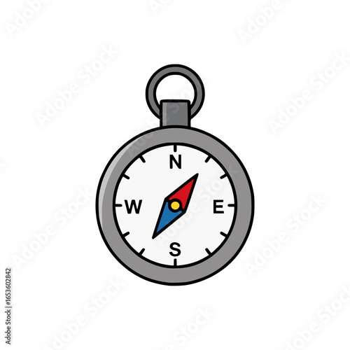 Travel compass vector design symbolizing adventure exploration navigation and outdoor survival guidance tool.