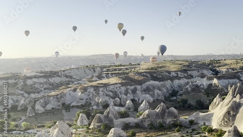 Balloons sky landscape. Hot air balloons. High quality 4k footage