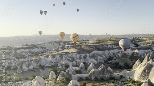 Balloons sky landscape. Hot air balloons. High quality 4k footage