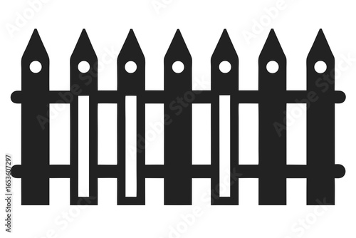 Fence icon  vector silhouette illustration isolated on white 