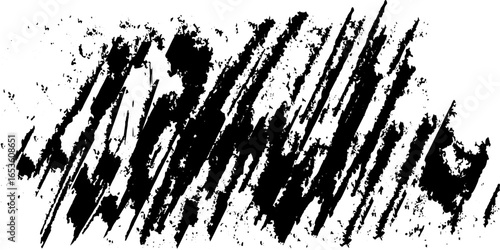 Straight line vector brush strokes. Black hand drawn stripes, smears. Chinese or Japanese calligraphy brushstrokes set. Rough grunge thick paint line texture. Vector sketch rectangle text boxes