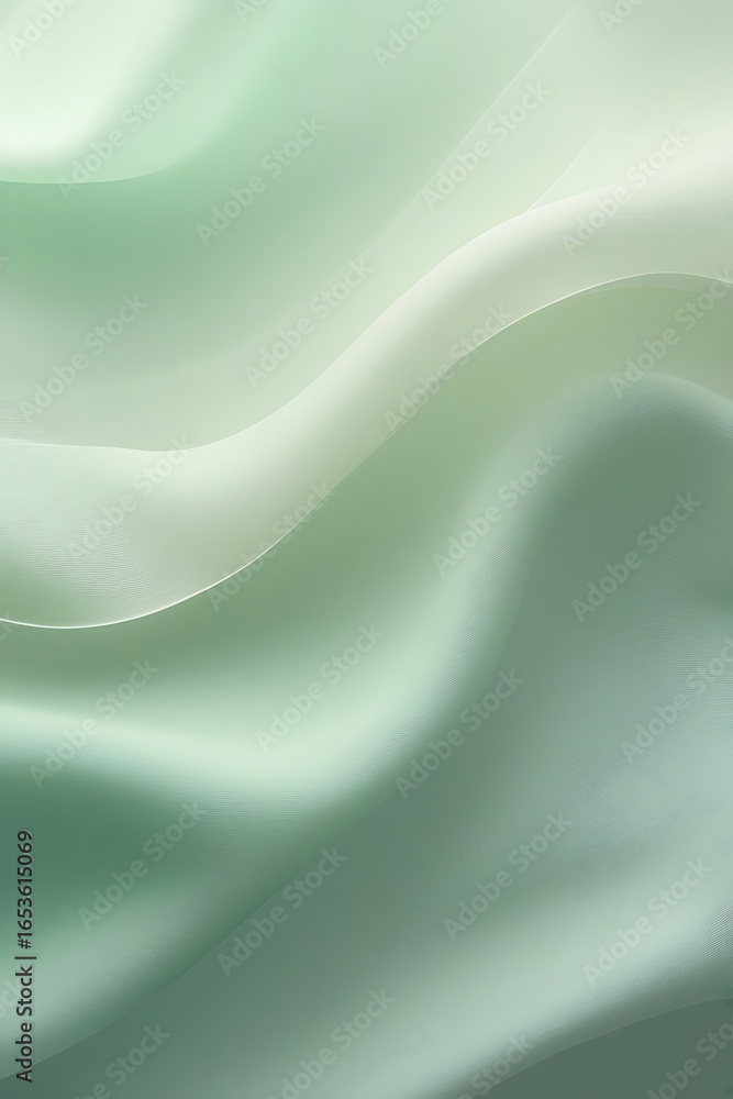 Obraz premium Mint Green & White Fluid Minimal Texture Gradient Background - AI