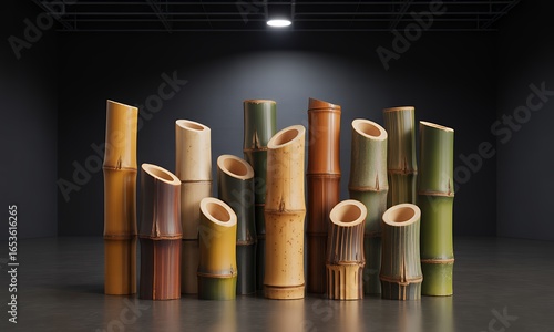 Wallpaper Mural Collection of Elegant Bamboo Poles - Natural Decor Design Elements Torontodigital.ca